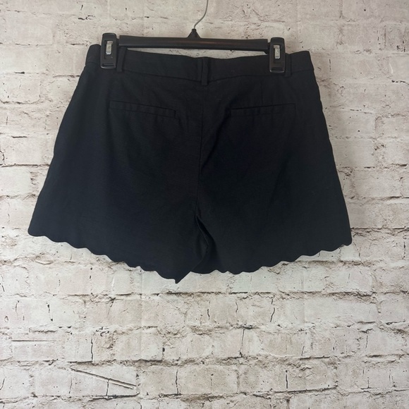 J. Crew Women's Size 4 Black Scallop Hem Shorts H7746 Cotton Stretch Casual - Picture 8 of 8